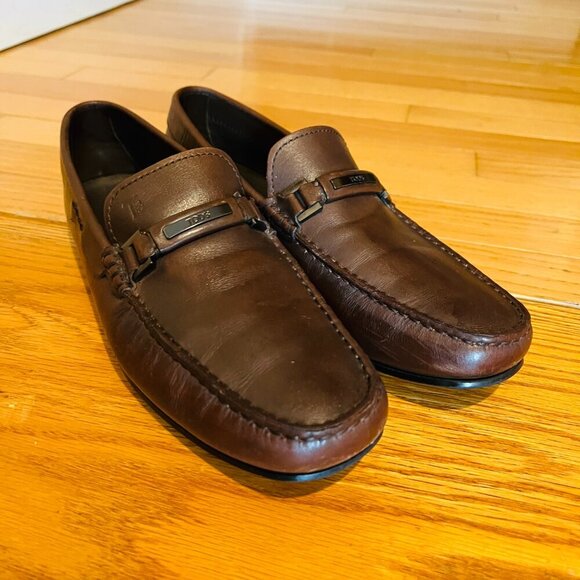 TOD'S Brown Leather Loafers Men's Size 7.5 - Picture 4 of 16